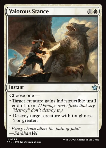 Valorous Stance, Magic card FDN 583 — Foundations set