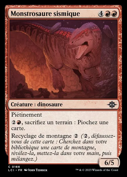Monstrosaure sismique, carte Magic LCI 166 — extension The Lost Caverns of Ixalan