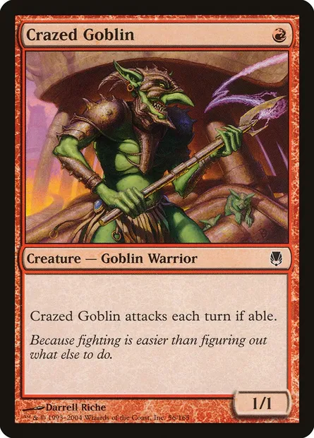 Crazed Goblin, Magic card DST 56 — Darksteel set