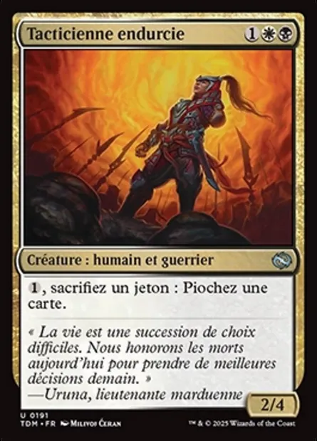 Tacticienne endurcie, carte Magic TDM 191 — extension Tarkir: Dragonstorm