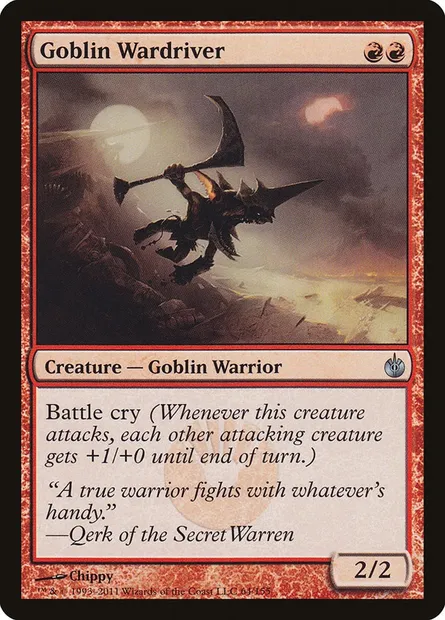 Goblin Wardriver, Magic card MBS 64 — Mirrodin Besieged set