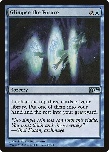 Glimpse the Future, Magic card M14 58 — Magic 2014 set
