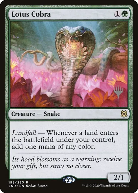 Cobra de lotus, carte Magic PZNR 193p — extension Zendikar Rising Promos