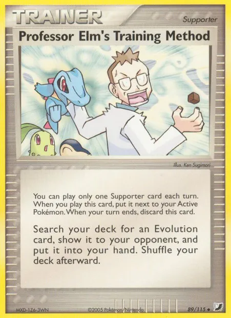 Professor Elm's Training Method, Pokémon card UF 89 — Unseen Forces set
