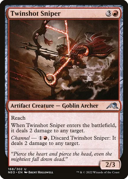 Twinshot Sniper, Magic card NEO 168 — Kamigawa: Neon Dynasty set