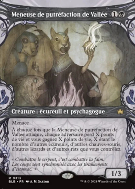 Meneuse de putréfaction de Vallée, carte Magic BLB 313 — extension Bloomburrow