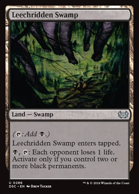 Leechridden Swamp, Magic card DSC 286 — Duskmourn: House of Horror Commander set
