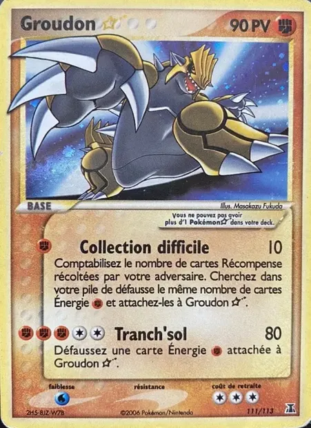 Groudon ☆, carte Pokémon DS 111 — extension EX Espèces Delta
