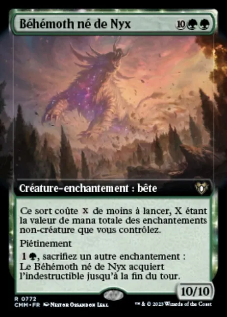 Béhémoth né de Nyx, carte Magic CMM 772 — extension Commander Masters