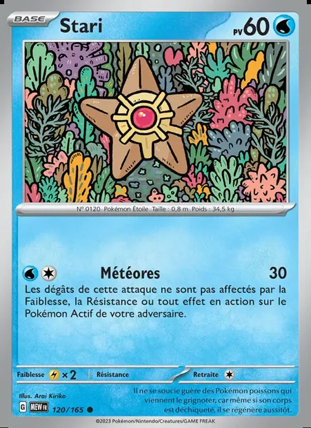 Stari, carte Pokémon MEW 120 — extension 151