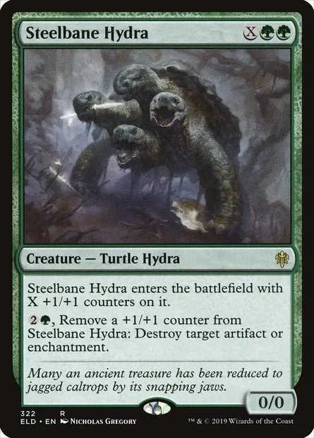 Hydre fléau d'acier, carte Magic ELD 322 — extension Throne of Eldraine