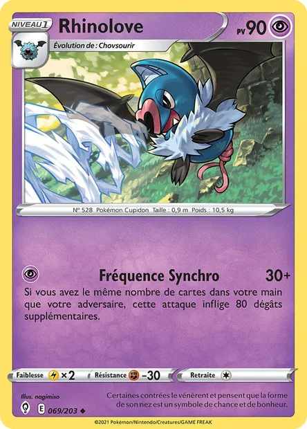 Rhinolove, carte Pokémon EVS 69 — extension Évolution Céleste