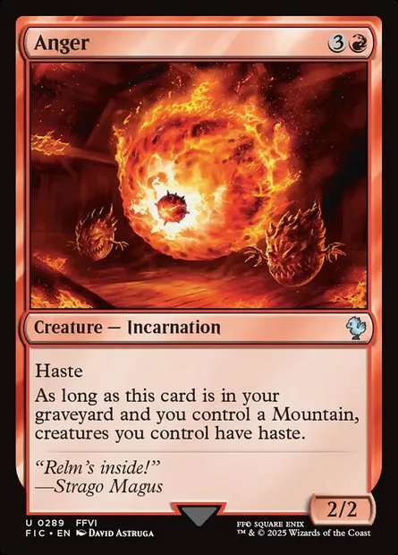 Anger, Magic card FIC 289 — Final Fantasy Commander set