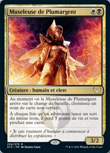 Museleuse de Plumargent, carte Magic STX 234 — extension Strixhaven: l'Académie des Mages