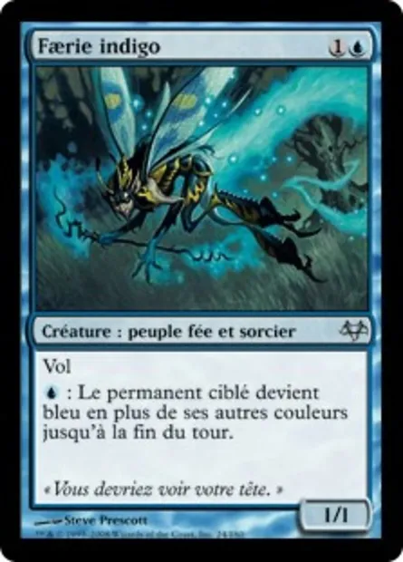 Faerie indigo, carte Magic EVE 24 — extension Coucheciel