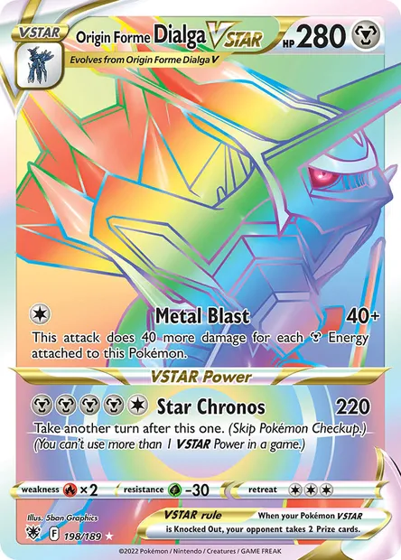 Origin Forme Dialga VSTAR, Pokémon card ASR 198 — Astral Radiance set