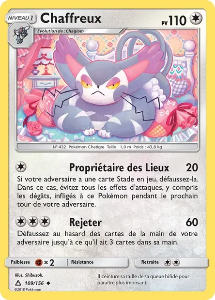 Chaffreux, carte Pokémon UPR 109 — extension Ultra-Prisme