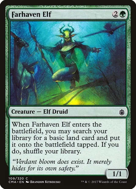 Farhaven Elf, Magic card CMA 109 — Commander Anthology set