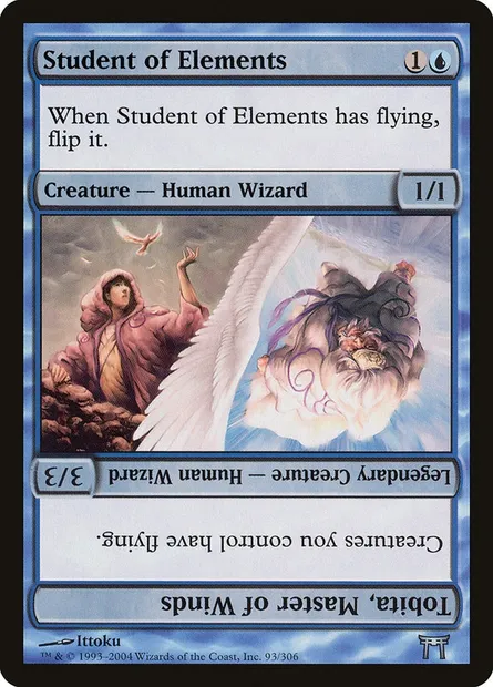 Student of Elements // Tobita, Master of Winds, carte Magic CHK 93 — extension Guerriers de Kamigawa