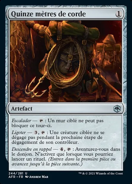 Quinze mètres de corde, carte Magic AFR 244 — extension Forgotten Realms: Aventures dans les Royaumes Oubliés
