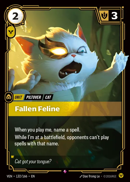 Fallen Feline, carte Riftbound VEN 132 — extension Vendetta