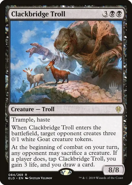 Clackbridge Troll, Magic card PELD 84p — Throne of Eldraine Promos set