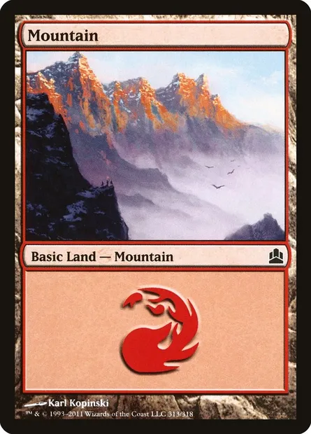 Mountain, Magic card CMD 313 — Commander 2011 set