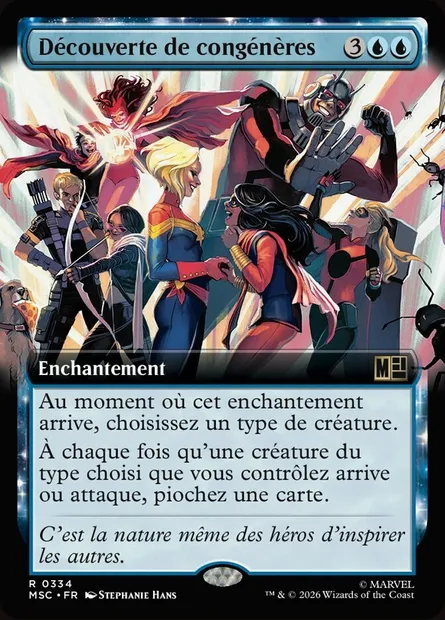 Découverte de congénères, carte Magic MSC 334 — extension Marvel Super Heroes Commander