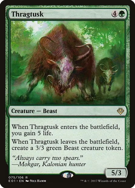 Thragtusk, Magic card E01 75 — Archenemy: Nicol Bolas set