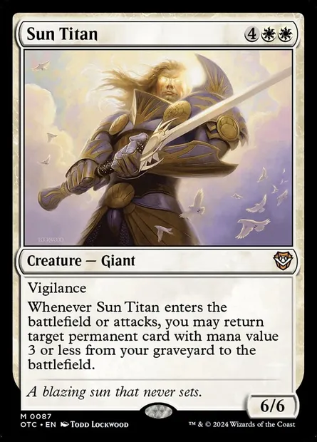 Sun Titan, Magic card OTC 87 — Outlaws of Thunder Junction Commander set