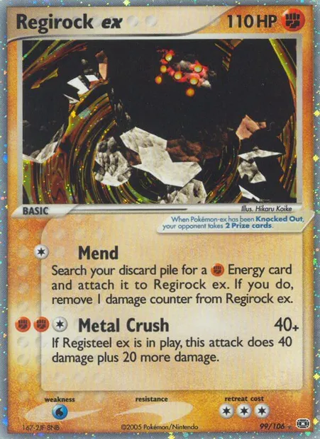 Regirock ex, Pokémon card EM 99 — Emerald set