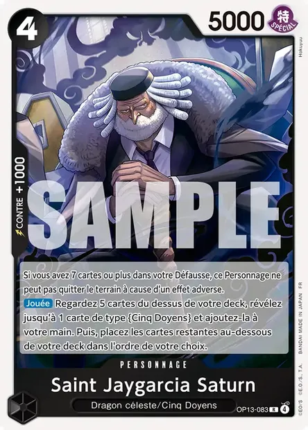 Saint Jaygarcia Saturn, carte One Piece OP13-083 — extension SUCCESSEURS
