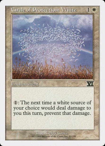 Circle of Protection: White, Magic card 6ED 12 — Classic Sixth Edition set