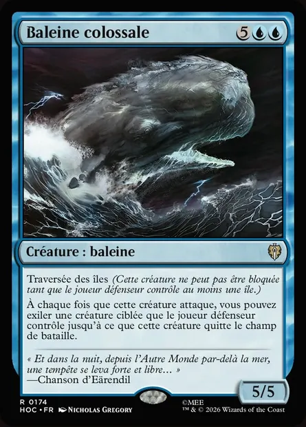 Baleine colossale, carte Magic HOC 174 — extension The Hobbit Eternal
