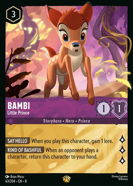 Bambi - Little Prince, Disney Lorcana card CH8-063 — The Reign of Jafar set