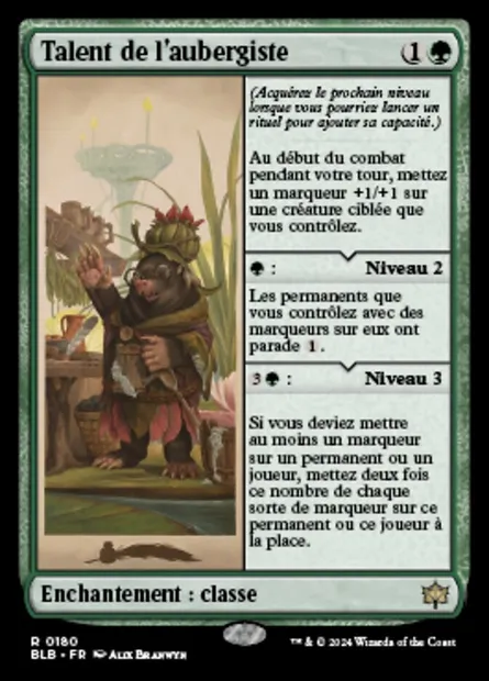 Talent de l'aubergiste, carte Magic BLB 180 — extension Bloomburrow