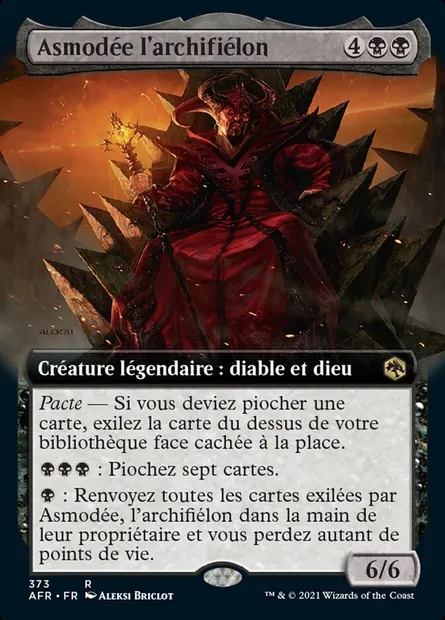 Asmodée l'archifiélon, carte Magic AFR 373 — extension Forgotten Realms: Aventures dans les Royaumes Oubliés