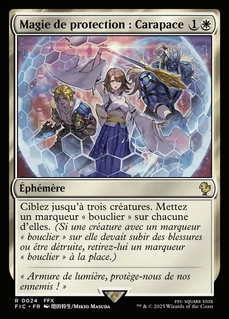 Magie de protection : carapace, carte Magic FIC 24 — extension Final Fantasy Commander