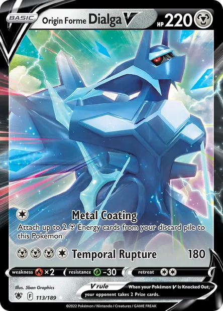 Origin Forme Dialga V, Pokémon card ASR 113 — Astral Radiance set