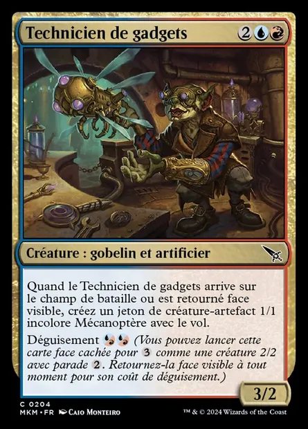 Technicien de gadgets, carte Magic MKM 204 — extension Murders at Karlov Manor