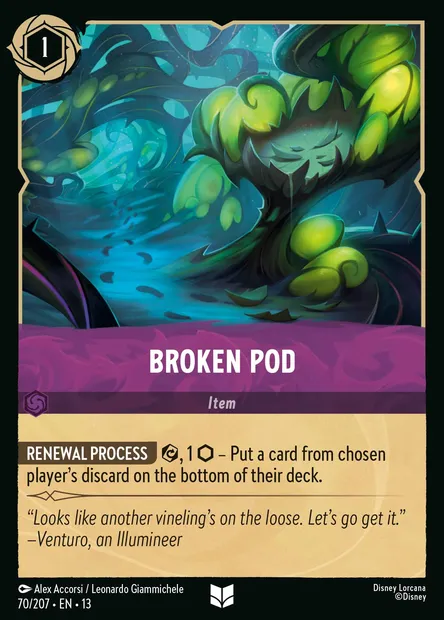 Broken Pod, Disney Lorcana card CH13-070 — Attack of the Vine! set