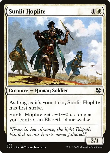 Sunlit Hoplite, Magic card THB 273 — Theros Beyond Death set