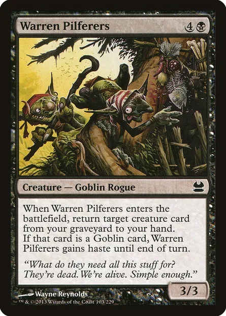 Warren Pilferers, Magic card MMA 103 — Modern Masters set