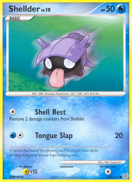 Shellder, Pokémon card SW 105 — Secret Wonders set