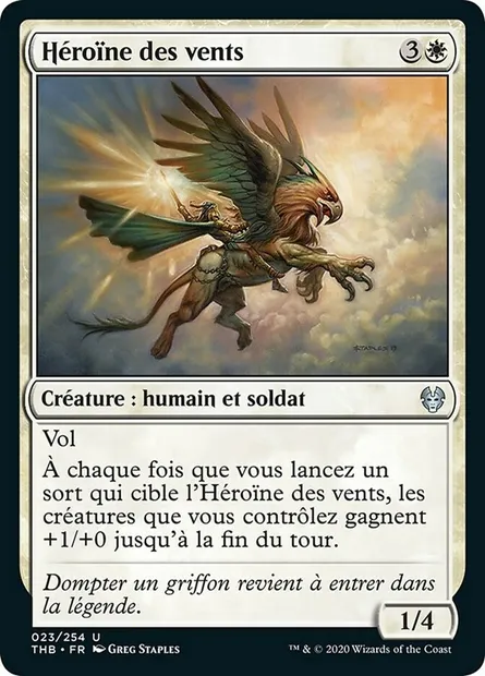 Héroïne des vents, carte Magic THB 23 — extension Theros Beyond Death