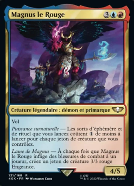 Magnus le Rouge, carte Magic 40K 131 — extension Warhammer 40,000 Commander