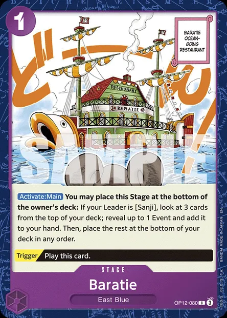 Baratie, One Piece card OP12-080 — LEGACY OF THE MASTER set