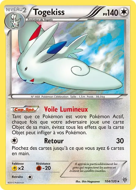 Togekiss, carte Pokémon PLS 104 — extension Tempète Plasma