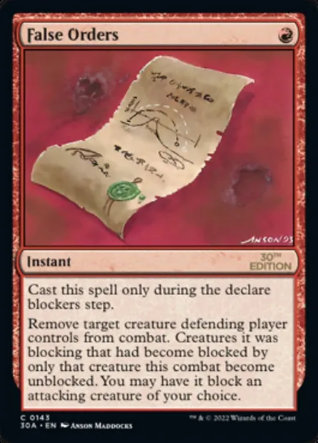 False Orders, carte Magic 30A 143 — extension 30th Anniversary Edition