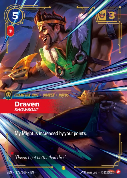 Draven, carte Riftbound VEN 172 — extension Vendetta